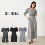 SALE50%OFF SNIDEL 2Wayパフオールインワン swfo241088 レディース コンビネゾン パフスリーブ ロングパンツ 脚長効果 つなぎ