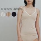 UNDERSON UNDERSON バックオープンキャミソールカップ付 uuwct239150 レディース Vカット 美シルエット 和紙使用 ノンワイヤー 薄手 伸縮性 ベア天竺