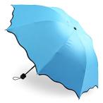 [ワイワイグッズ] 浮き出る 花柄 折りたたみ 傘 日傘 雨傘 兼用 軽量 コンパクト ８本骨 大きめサイズ ＵＶカット シンプル デザイン (ブルー