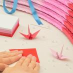 千羽鶴キットＭ レッド５色　手作りキット　千羽鶴用折り紙と材料のセット　Ｍサイズ（7.5cm角折り紙）