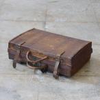  битва передний сито маленький кожаный багажник ключ имеется HK-a-05157 / Showa Retro чемодан путешествие кожа дипломат 