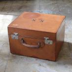  битва передний три . кожаный путешествие багажник кейс HK-a-05735 / Showa Retro чемодан кожа багажник дипломат 