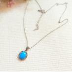 トルコ石　アクセサリー　ターコイズ　シルバーネックレス　ペンダント　御守り　プレゼント　クリスマス　12月誕生石NO3　