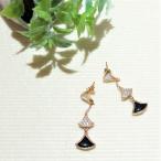 Yahoo! Yahoo!ショッピング(ヤフー ショッピング)トルコ雑貨　アクセサリー　ジュエリー　シルバーピアス　華やか　上品　天然石　シェル　オニキスNO5