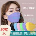 マスク KF94 4層構造 50枚 15カラー 柳葉型 大人用 3D 不織布 男女兼用 立体マスク PM2.5 飛沫防止 飛沫感染 感染予防 口紅付きにくい