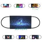 蝶々柄マスク 50枚入 使い捨て カラーマスク 大人用 不織布 成人 個性的マスク 3層構造 通学通勤