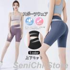 スポーツウェア レディース 上下セット ジョギング ダンス ヨガ服 ブラ付き ブラック スポーティー エアロビクス スパッツ ショートパンツ 運動着