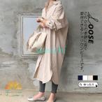 ショッピングシャツワンピ シャツワンピース レディース シャツ 長袖 ブラウス 体型カバー 秋服 春秋 秋コーデ インナー UVカット 無地 ワンピース アウター シャツワンピ