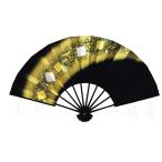 尺舞扇子 日本舞踊・踊り用 30cm 黒・金箔・銀箔 黒塗骨 日本製、京扇子 箱なし