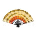 舞扇子 日本舞踊、踊り用 29cm 金ホロ箔・朱 黒塗骨 京扇子 箱なし