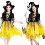 ハロウィン衣装 小悪魔 子供コスプレ ウィッチ 女の子 4点セット 姫様魔法使い 手品師 仮装 ドレス コスチューム キッズ 子供用 姫様 仮装 ワンピース 魔女 2023