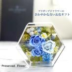 プリザーブドフラワー 誕生日プレゼント 青い花   結婚祝い 新築祝い お見舞い 送別  おしゃれ ペット お供え ボックスフラワー 男性誕生日 女性 夏プレゼント