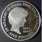 1999年イギリス、ダイアナ妃5ポンド銀貨、プルーフ未使用