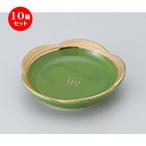 10個セット松花堂渕金グリーン梅型皿［10.5x2.5cm］