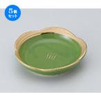 5個セット松花堂渕金グリーン梅型皿［10.5x2.5cm］
