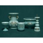 仏壇用 仏具セット 青磁金ハス(中) 香炉灰付き