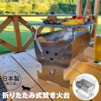 焚き火台 日本製 焚火台 ねこ ステンレス コンロ ソロ キャンプ バーベキューコンロ BBQ 薪 1人用 七輪 アウトドア 防災グッズ 簡単組立 軽量 折りた