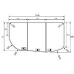 [GKU74WKF8TKLS]☆パナソニック　薄型断熱風呂フタ　組みフタ　3枚 変形型　1539×840　mm　