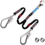 TSUYORON フルハーネス用ランヤード THL-2-NV93SV-21KS-2R23-BP ツインランヤード 伸縮式ノビロン(BK)