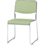 TOKIO スタッキングチェア FSC-15ML-LG メッキ脚タイプ ビニールレザー リーフグリーン