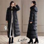 ダウンコート レディース ロング丈 フード付き 厚手 冬アウター 送料無料 防風防寒 ダウンジャケット