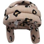 クローブキューブヘッドガード 転倒 頭部 保護 軽量 フリーサイズ 安心 介護 用品( ヒョウ柄B 耳あてタイプ,  65.0 cm)