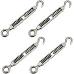 ターンバックル ステンレス アイフック 締め付け ワイヤー 筋交い 支柱 ロープ 固定 BS CS アンテナ固定 M8(M8 4本)