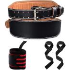 パワーベルト リフティングベルト 筋トレ トレーニング ウエイトベルト Mサイズ リストストラップ リストラップ(ブラック, M)