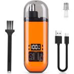 鼻毛 カッター メンズ 充電式 電動 耳 眉毛 シェーバー 水洗い 男性 女性 エチケット トリマー(Orange,  ミニ)