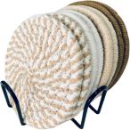 コースター 8枚セット 収納付き コップ敷 コップ受け グラスマット coaster 洗える 吸水性(ナチュラル)