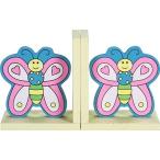 ブックエンド 蝶々 木製 本立て ブックスタンド[94310](`E`)