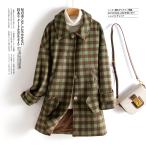 ウールコートレディースチェックコー...