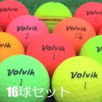 ロストボール 訳あり VOLVIK マットカラー 16球セット 中古 ボルビック ワケアリ ゴルフボール