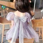 子供服 ワンピース 女の子 夏服 子供ドレス 結婚式 韓国子供服 半袖ワンピース チュール 蝶結び キッズ ベビー服 お姫様 誕生日 七五三 おしゃれ 可愛い 新品 90