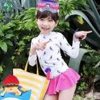子供水着 女の子ワンピース オールインワン水着 アヒル柄 フリル スイムウェア 韓国 水着 可愛い 速乾 紫外線カット キッズ用 かわいい