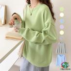 ショッピングクールネック トレーナー レディース スウェットシャツ Vネック  クールネック  レディース ゆったり   ドロップショルダー ビッグシルエット