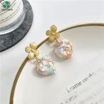 ピアス レディース S925シルバー ハート ゴールド パステル マルチカラー カラフル フラワー ガーリー フェアリー フェミニンピアス 可愛いピアス