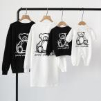 ショッピング親子 ペアルック 【特価】親子ペアルック ベビー 秋冬服 長袖 熊柄 パーカー レディース メンズ キッズ お揃い カップル 子供服 ベビー服 ロンパース カバーオール