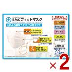 BMC フィットマスク レギュラー 60枚入 1日使い切りタイプ ビーエムシー ふつうサイズ 不織布マスク 耳が痛くなりにくい 2個