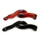 ヘアクリップ バナナクリップ シンプル 黒 茶 2本セット D