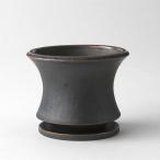 Alloy【 M 】4号 Φ11.7cm×H9.6cm 植木鉢 受け皿付 グレー 個性的 アロイ かっこいい おしゃれ アガベ 塊根 ラッパ くびれ