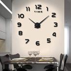 アクリル壁掛け時計 大型リビングクロック クラシックローマ数字 ダイエー創作壁掛け時計 (黒色新款)