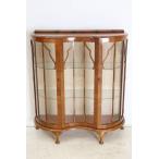  Британия античный мебель 1960 годы walnut материал bow переднее стекло шкаф витрина кейс для коллекции Harris &amp; Rose Британия производства (G-10)