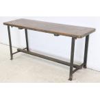1940~1950 годы примерно French античный железный bench верстак старый материал из дерева bench стенд для вазы магазин инвентарь промышленность серия Франция in пыль настоящий md-50