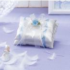 綿100gと糸付き エンジェルローズのリングピロー手作りキット （サムシングブルー） 結婚式 花嫁DIY