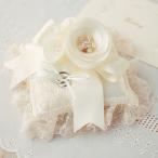 リングピロー手作りキット カメリアとリボン シャンパンゴールド 結婚式 結婚祝い