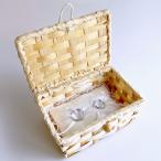 ナチュラルボックスのリングピロー完成品(生成り)ウェディング 結婚式 リングボーイ リングガール バスケット