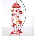 ショッピングひな祭り 綿・ボンド・両面テープ付き 傘宝つるし雛 5本飾り 赤 手作りキット ひな祭り 桃の節句 女の子 初節句 雛飾り 吊るしびな コンパクト インテリア