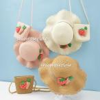 子供帽子日よけ麦わら帽子キッズショ...