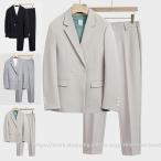 スーツ メンズ スーツセットアップ 上下セット ビジネススーツ  無地    スリム カジュアルスーツ フォーマルスーツ   洗える 紳士服 通勤 結婚式
